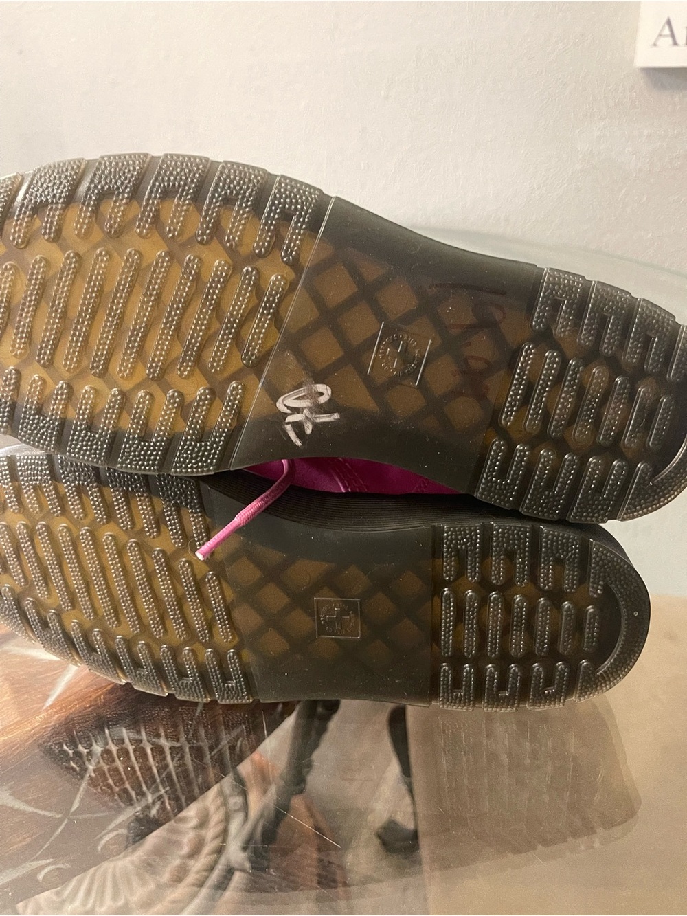 Dr. Martens Bright Pink Lace-Up Combat Boots - Picture 6 of 7